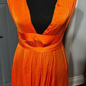Hello Molly Vibrant Orange Backless Dress